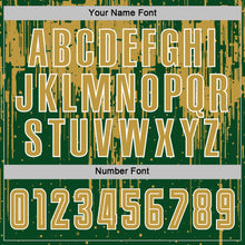 Load image into Gallery viewer, Custom Green Old Gold-White Dripping Splatte Pattern Sports Sublimation Soccer Uniform Jersey
