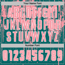 Laden Sie das Bild in den Galerie-Viewer, Custom Teal Medium Pink-White Dripping Splatte Pattern Sports Sublimation Soccer Uniform Jersey
