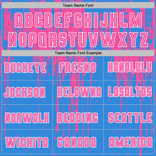 Load image into Gallery viewer, Custom Powder Blue Pink-White Dripping Splatte Pattern Sports Sublimation Soccer Uniform Jersey
