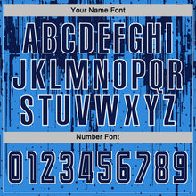 Load image into Gallery viewer, Custom Powder Blue Navy-White Dripping Splatte Pattern Sports Sublimation Soccer Uniform Jersey
