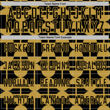 Charger l'image dans la galerie, Custom Black Old Gold Geometric Shapes Sports Sublimation Soccer Uniform Jersey
