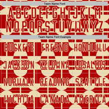 Laden Sie das Bild in den Galerie-Viewer, Custom Red Cream Geometric Shapes Sports Sublimation Soccer Uniform Jersey
