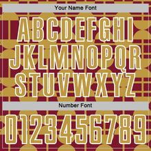 Load image into Gallery viewer, Custom Crimson Old Gold-White Geometric Shapes Sports Sublimation Soccer Uniform Jersey
