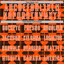 Load image into Gallery viewer, Custom Brown Orange-White Geometric Shapes Sports Sublimation Soccer Uniform Jersey
