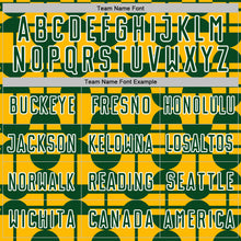 Laden Sie das Bild in den Galerie-Viewer, Custom Gold Green-White Geometric Shapes Sports Sublimation Soccer Uniform Jersey
