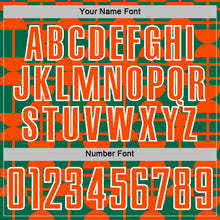 Charger l'image dans la galerie, Custom Kelly Green Orange-White Geometric Shapes Sports Sublimation Soccer Uniform Jersey
