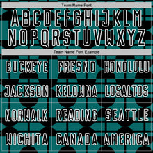 Load image into Gallery viewer, Custom Teal Black-White Geometric Shapes Sports Sublimation Soccer Uniform Jersey
