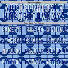 Загрузить изображение в средство просмотра галереи, Custom Light Blue Royal-White Geometric Shapes Sports Sublimation Soccer Uniform Jersey
