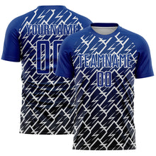 Charger l'image dans la galerie, Custom Royal Black-White Lightning Sports Sublimation Soccer Uniform Jersey
