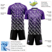 Laden Sie das Bild in den Galerie-Viewer, Custom Purple Black-White Lightning Sports Sublimation Soccer Uniform Jersey

