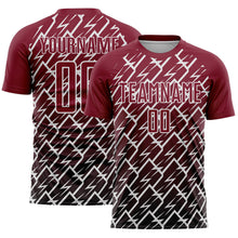 Загрузить изображение в средство просмотра галереи, Custom Crimson Black-White Lightning Sports Sublimation Soccer Uniform Jersey
