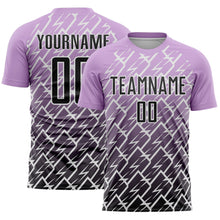Load image into Gallery viewer, Custom Light Purple Black-White Lightning Sports Sublimation Soccer Uniform Jersey
