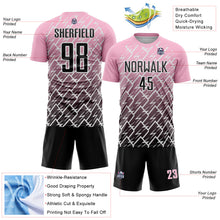Load image into Gallery viewer, Custom Light Pink Black-White Lightning Sports Sublimation Soccer Uniform Jersey
