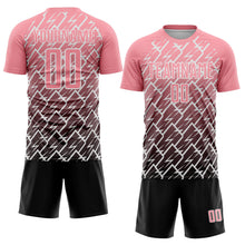 Load image into Gallery viewer, Custom Medium Pink Black-White Lightning Sports Sublimation Soccer Uniform Jersey
