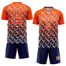 Загрузить изображение в средство просмотра галереи, Custom Orange Navy-White Lightning Sports Sublimation Soccer Uniform Jersey
