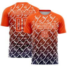 Загрузить изображение в средство просмотра галереи, Custom Orange Navy-White Lightning Sports Sublimation Soccer Uniform Jersey

