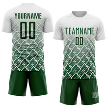 Load image into Gallery viewer, Custom White Green Lightning Sports Sublimation Soccer Uniform Jersey
