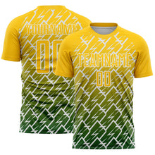 Загрузить изображение в средство просмотра галереи, Custom Yellow Green-White Lightning Sports Sublimation Soccer Uniform Jersey
