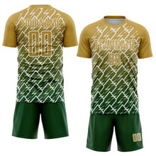 Load image into Gallery viewer, Custom Old Gold Green-White Lightning Sports Sublimation Soccer Uniform Jersey
