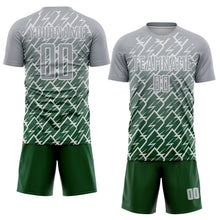 Laden Sie das Bild in den Galerie-Viewer, Custom Gray Green-White Lightning Sports Sublimation Soccer Uniform Jersey

