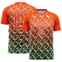 Загрузить изображение в средство просмотра галереи, Custom Orange Green-White Lightning Sports Sublimation Soccer Uniform Jersey
