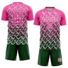 Загрузить изображение в средство просмотра галереи, Custom Pink Green-White Lightning Sports Sublimation Soccer Uniform Jersey

