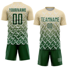 Load image into Gallery viewer, Custom Cream Green-White Lightning Sports Sublimation Soccer Uniform Jersey
