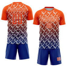 Загрузить изображение в средство просмотра галереи, Custom Orange Royal-White Lightning Sports Sublimation Soccer Uniform Jersey
