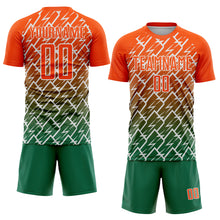 Загрузить изображение в средство просмотра галереи, Custom Orange Kelly Green-White Lightning Sports Sublimation Soccer Uniform Jersey
