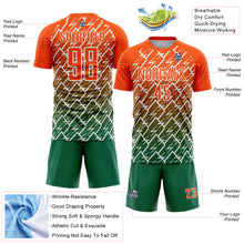 Загрузить изображение в средство просмотра галереи, Custom Orange Kelly Green-White Lightning Sports Sublimation Soccer Uniform Jersey
