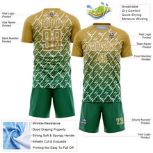 Laden Sie das Bild in den Galerie-Viewer, Custom Old Gold Kelly Green-White Lightning Sports Sublimation Soccer Uniform Jersey
