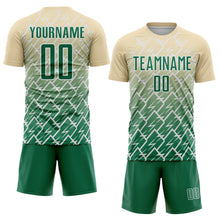 Load image into Gallery viewer, Custom Cream Kelly Green-White Lightning Sports Sublimation Soccer Uniform Jersey
