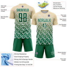 Load image into Gallery viewer, Custom Cream Kelly Green-White Lightning Sports Sublimation Soccer Uniform Jersey
