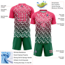 Load image into Gallery viewer, Custom Neon Pink Kelly Green-White Lightning Sports Sublimation Soccer Uniform Jersey
