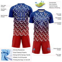 Загрузить изображение в средство просмотра галереи, Custom Royal Red-White Lightning Sports Sublimation Soccer Uniform Jersey
