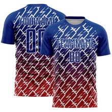 Загрузить изображение в средство просмотра галереи, Custom Royal Red-White Lightning Sports Sublimation Soccer Uniform Jersey
