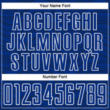 Загрузить изображение в средство просмотра галереи, Custom Royal Black-White Wavy Lines Sports Sublimation Soccer Uniform Jersey
