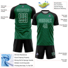Загрузить изображение в средство просмотра галереи, Custom Kelly Green Black-White Wavy Lines Sports Sublimation Soccer Uniform Jersey
