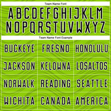 Загрузить изображение в средство просмотра галереи, Custom Neon Green Black-White Wavy Lines Sports Sublimation Soccer Uniform Jersey
