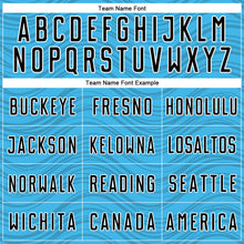 Загрузить изображение в средство просмотра галереи, Custom Sky Blue Black-White Wavy Lines Sports Sublimation Soccer Uniform Jersey
