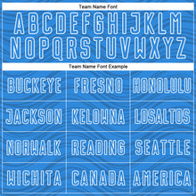 Загрузить изображение в средство просмотра галереи, Custom Powder Blue Black-White Wavy Lines Sports Sublimation Soccer Uniform Jersey
