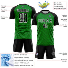 Загрузить изображение в средство просмотра галереи, Custom Grass Green Black-White Wavy Lines Sports Sublimation Soccer Uniform Jersey
