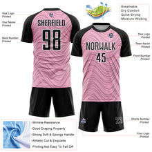 Загрузить изображение в средство просмотра галереи, Custom Light Pink Black-White Wavy Lines Sports Sublimation Soccer Uniform Jersey
