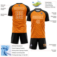 Загрузить изображение в средство просмотра галереи, Custom Bay Orange Black-White Wavy Lines Sports Sublimation Soccer Uniform Jersey
