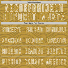 Загрузить изображение в средство просмотра галереи, Custom Old Gold Navy-White Wavy Lines Sports Sublimation Soccer Uniform Jersey
