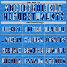 Загрузить изображение в средство просмотра галереи, Custom Powder Blue Navy-White Wavy Lines Sports Sublimation Soccer Uniform Jersey
