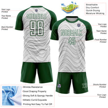 Загрузить изображение в средство просмотра галереи, Custom White Green Wavy Lines Sports Sublimation Soccer Uniform Jersey
