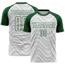 Загрузить изображение в средство просмотра галереи, Custom White Green Wavy Lines Sports Sublimation Soccer Uniform Jersey
