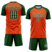 Загрузить изображение в средство просмотра галереи, Custom Orange Green-White Wavy Lines Sports Sublimation Soccer Uniform Jersey
