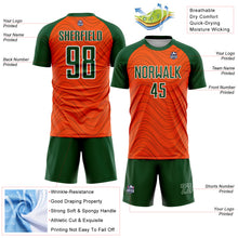 Загрузить изображение в средство просмотра галереи, Custom Orange Green-White Wavy Lines Sports Sublimation Soccer Uniform Jersey
